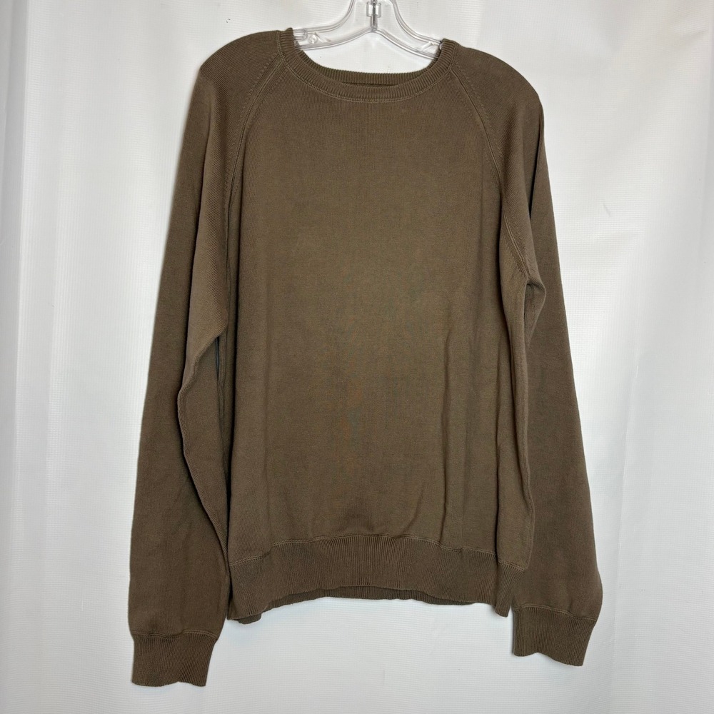 Banana Republic Mens XL Supima Cotton Crewneck Sweater Olive Green Luxury Soft